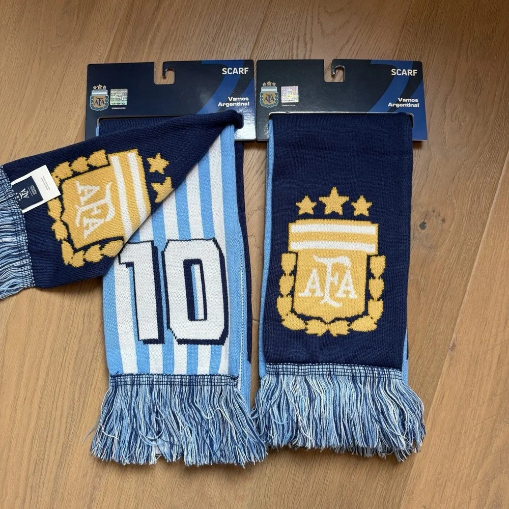 (2) AFA Argentine Football Association Soccer Scarf Vamos Argentina #10 MESSI